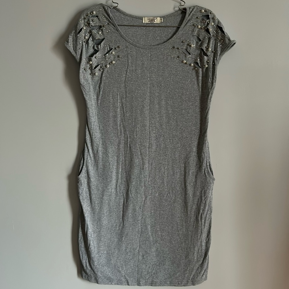 Gray one piece dress